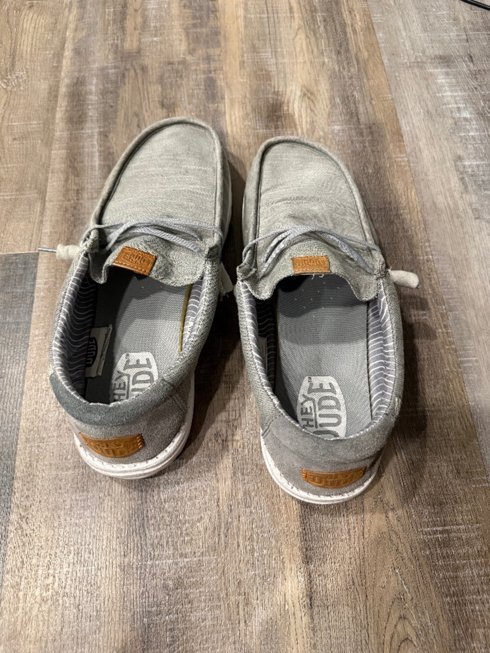 HEYDUDE Wally Elevated Basics Gray/White Men's Size 13 Slip-On Casual Shoes